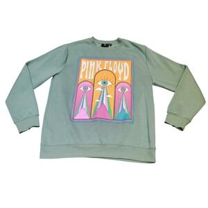 Pink‎ Floyd Sweatshirt Large Sage Green Merch Traffic Psychedelic Eye Graphic